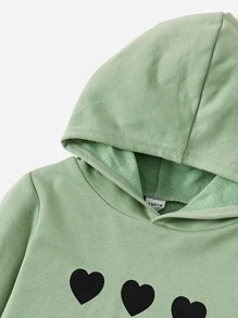 SHEIN 小男童愛心圖案連帽衫