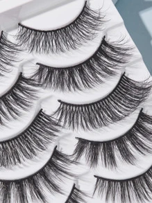 5pairs/set Natural Fibre Long False Eyelashes - Black - View 2