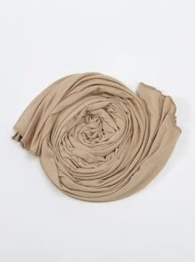 極簡素色圍巾 - 駝色 - 查看 3