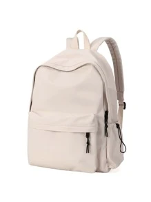 前拉鏈功能背包 - 白色 - 查看 6