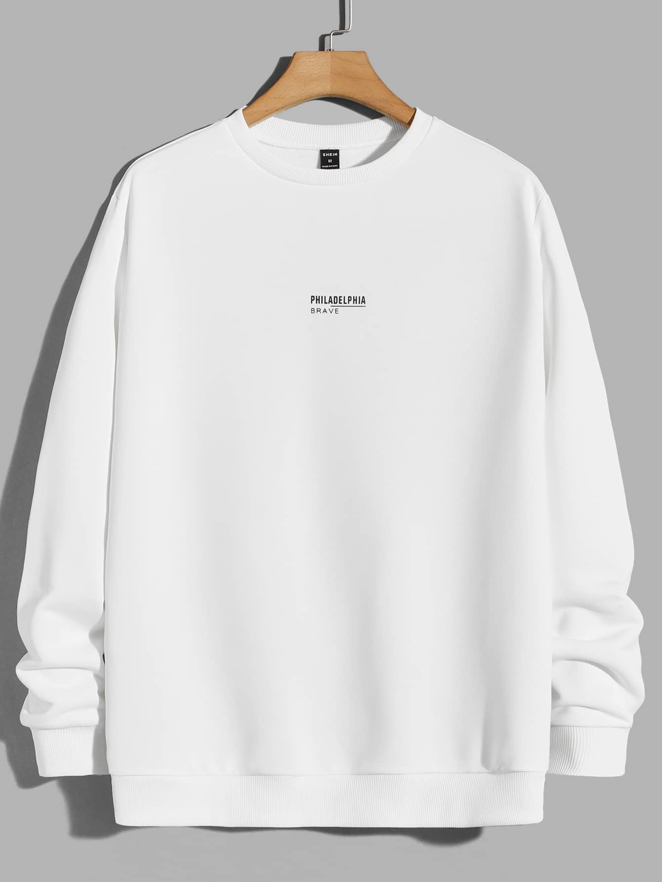 Manfinity VCAY Men Letter Graphic Pullover - White - View 1