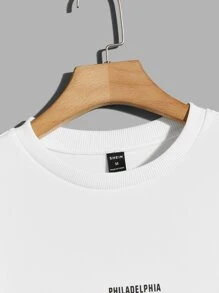 Manfinity VCAY Men Letter Graphic Pullover - White - View 4