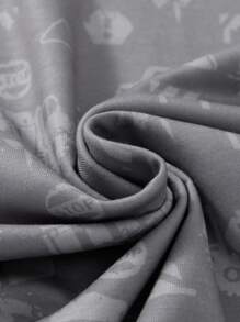 Baby 2pcs Letter & Cartoon Graphic Romper - Grey - View 7