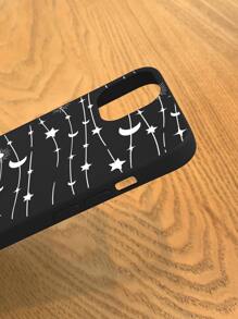 Funda para móvil con patrón de estrella y luna - Blanco y Negro - Ver 4