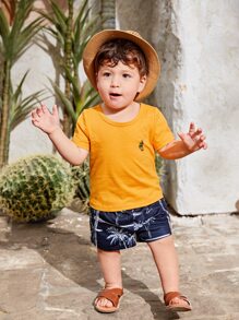 SHEIN 男嬰熱帶圖案T恤和短褲