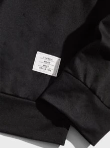 Manfinity Men Letter Graphic Patched Detail Sweatshirt - Black - View 5