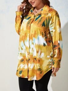 SHEIN Clasi Camisa de tie dye