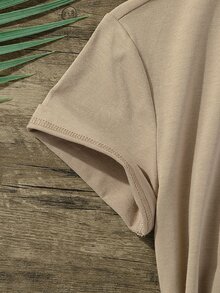 Girls Figure & Letter Graphic Tee - Khaki - View 6