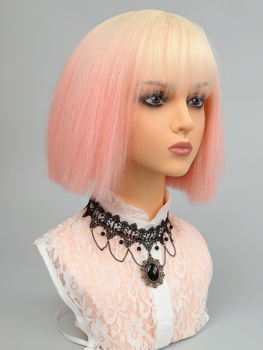 短直筒人造假髮帶劉海 - 彩色 - 查看 1