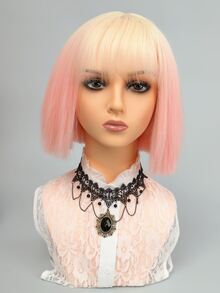 短直筒人造假髮帶劉海 - 彩色 - 查看 3