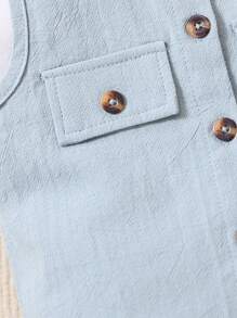 Baby Boy Flap Detail Shirt & Tee & Shorts - Multicolor - View 4