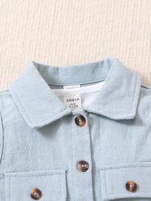 Baby Boy Flap Detail Shirt & Tee & Shorts - Multicolor - View 6