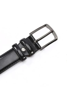 Men Square Buckle Belt - Black - View 3