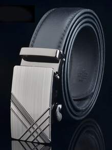 男士自動扣皮帶 - 黑色 - 查看 1