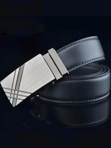 男士自動扣皮帶 - 黑色 - 查看 3