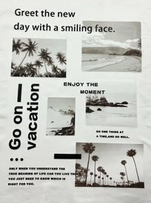 Manfinity EMRG Áo thun & Áo lót Nam Slogan Đường phố - trắng - Xem 4