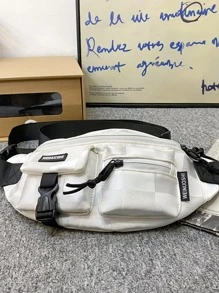 Letter Patch & Release Buckle Decor Waist Bag - Multicolor - View 3