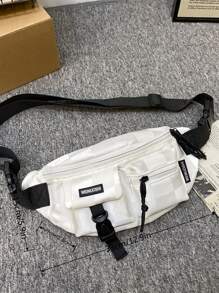 Letter Patch & Release Buckle Decor Waist Bag - Multicolor - View 5