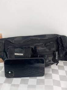 Letter Patch & Release Buckle Decor Waist Bag - Multicolor - View 3