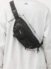 Letter Patch & Release Buckle Decor Waist Bag - Multicolor - View 5