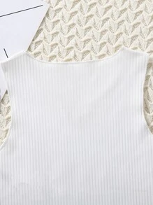 SHEIN Tween Girl Letter & Tropical Print Tank Top - White - View 4