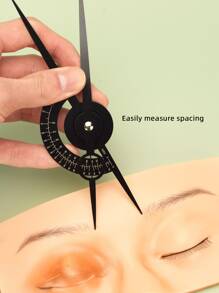 Eyebrow Ruler Kits,1PC Stainless Steel Tattoo Eyebrow Stencil Rule,Three-Point Positioning Permanent Eyebrow Makeup Measuring Symmetrical Tool(Black) - Black - View 7