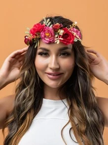 Flower Decor Hair Band - Multicolor - View 1