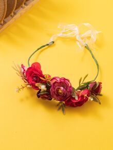 Flower Decor Hair Band - Multicolor - View 2