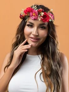Flower Decor Hair Band - Multicolor - View 5