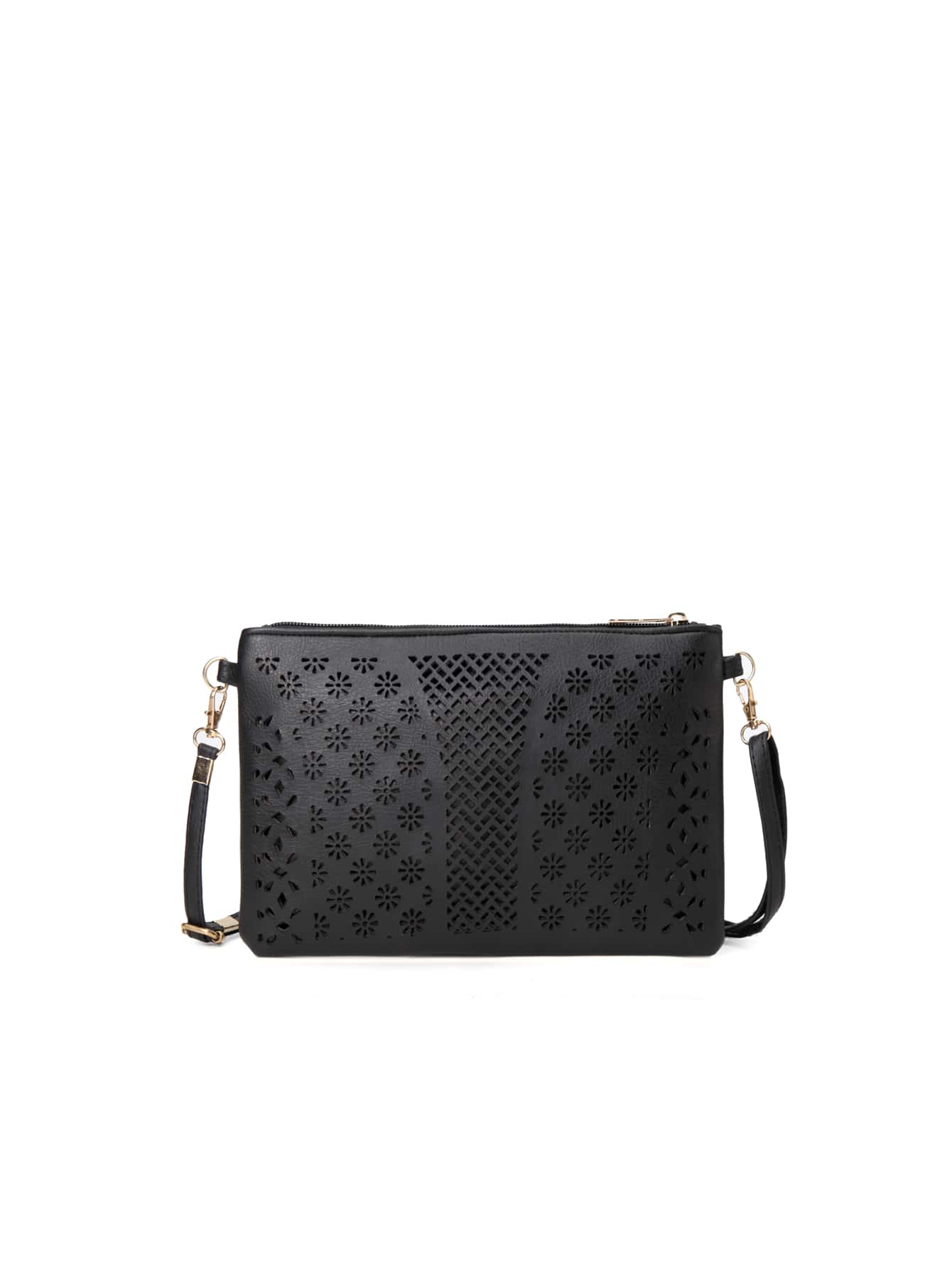 Túi vuông rỗng họa tiết hoa, quà tặng ngày của mẹ cho mẹ - màu đen - Xem 1