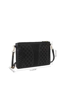 Túi vuông rỗng họa tiết hoa, quà tặng ngày của mẹ cho mẹ - màu đen - Xem 6