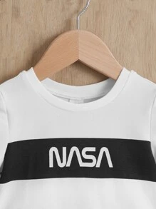 SHEIN Baby Boy Letter Graphic Tee & Shorts