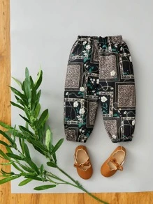 Bebé Pantalones jogger con cadena con con estampado de leopardo - Multicolor - Ver 1