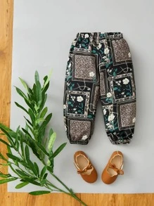 Bebé Pantalones jogger con cadena con con estampado de leopardo - Multicolor - Ver 2