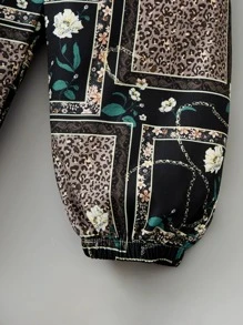 Bebé Pantalones jogger con cadena con con estampado de leopardo - Multicolor - Ver 4