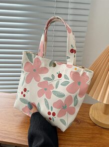 Floral Pattern Square Bag - White - View 6