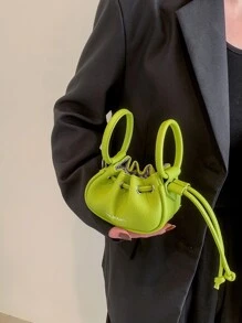 Túi đeo chéo Nữ Dây kéo Lá thư Đôi tay cầm Đúng mốt - màu xanh lá - Xem 1