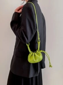 Túi đeo chéo Nữ Dây kéo Lá thư Đôi tay cầm Đúng mốt - màu xanh lá - Xem 5