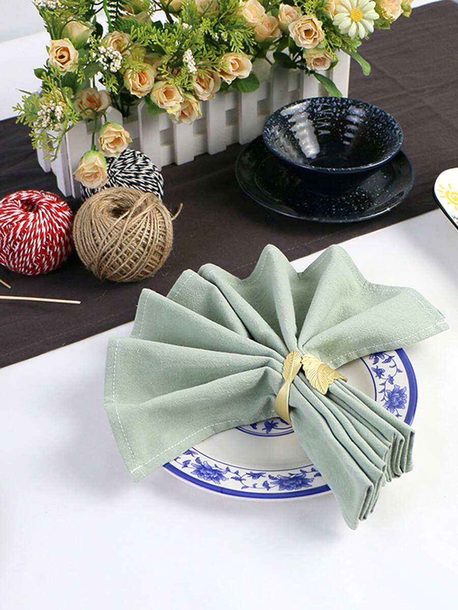 1 khăn ăn đơn giản - màu xanh lá - Xem 1