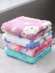 5 件装卡通图案清洁抹布，厨房，浴室，家居，家居用品供应商 - 彩色 - 查看 7