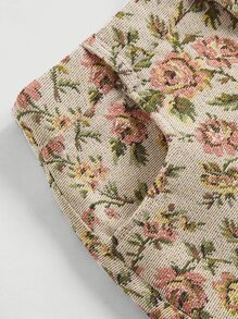 SHEIN MOD Elegant Commuter Floral Jacquard Shorts, Summer