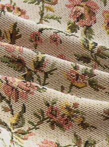 SHEIN MOD Elegant Commuter Floral Jacquard Shorts, Summer