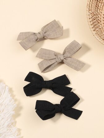 bilicaca 4pcs Toddler Girls Bow Decor Alligator Hair Clip