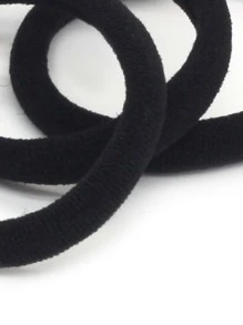 50pcs Solid Hair Tie Ponytail Holder Hair Elastic Hair Rope - Black - View 6