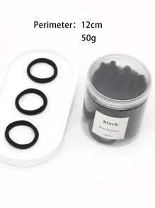 50pcs Solid Hair Tie Ponytail Holder Hair Elastic Hair Rope - Black - View 7