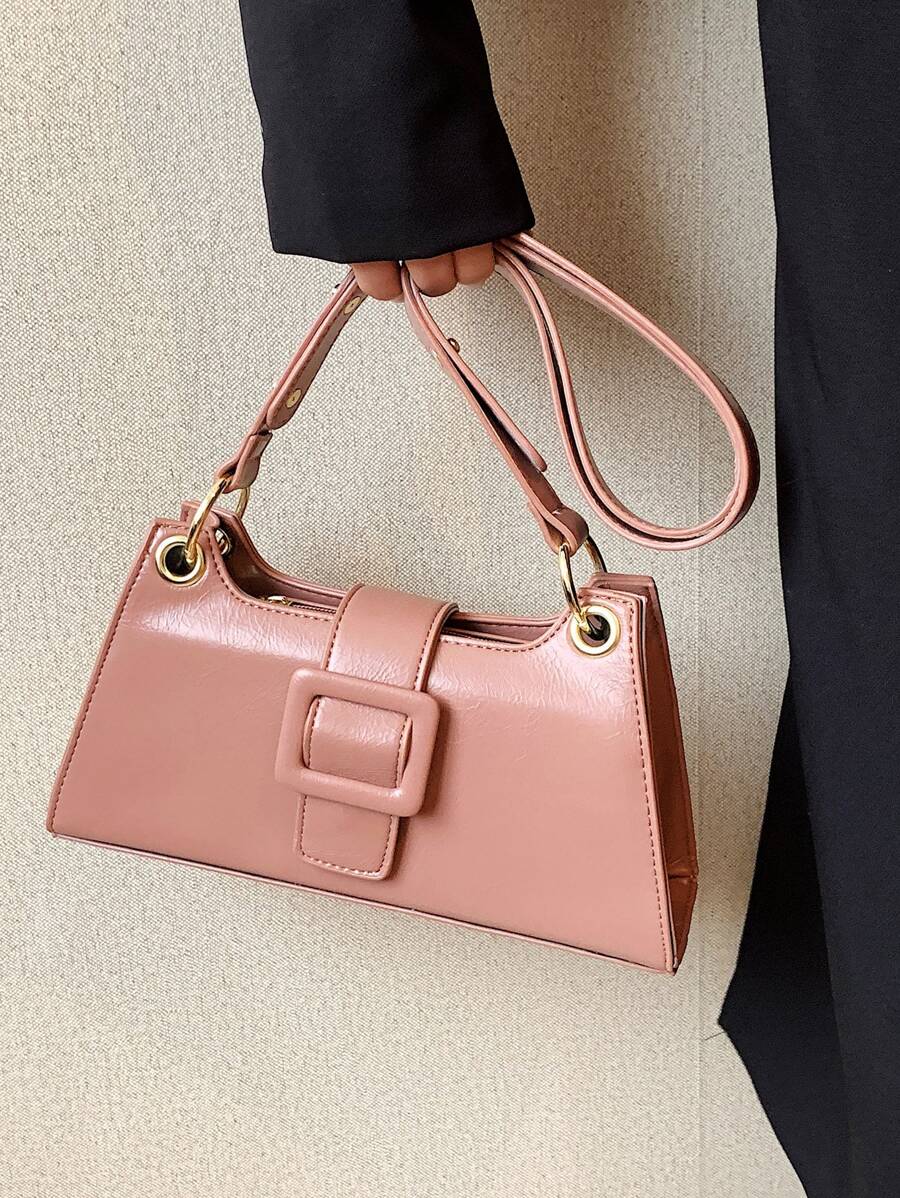 金屬氣眼方包 - 粉色 - 查看 1