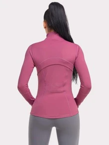 VUTRU Women's Double Pocket Zip Up Sporty Jacket With Anti-Lost Zipper Pockets - Dusty Pink - View 2