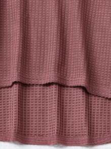 SHEIN Toddler Girls Ruffle Trim High Low Hem Dress - Redwood - View 4