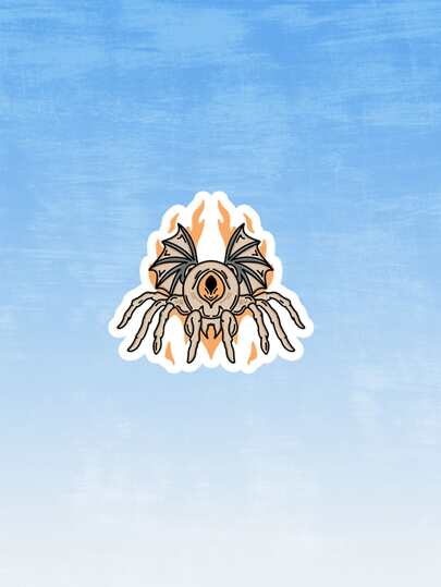 GPPDSGN Bat Wing Detail Spider Design Sticker