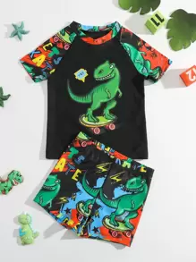 小男童恐龍印花沙灘泳裝